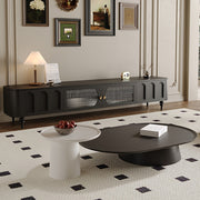 TV Stand Elegant Arch Design TV Console with Center Sliding Doors